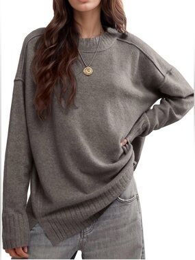 Women’s brown Oversized High-Low Sweater - small